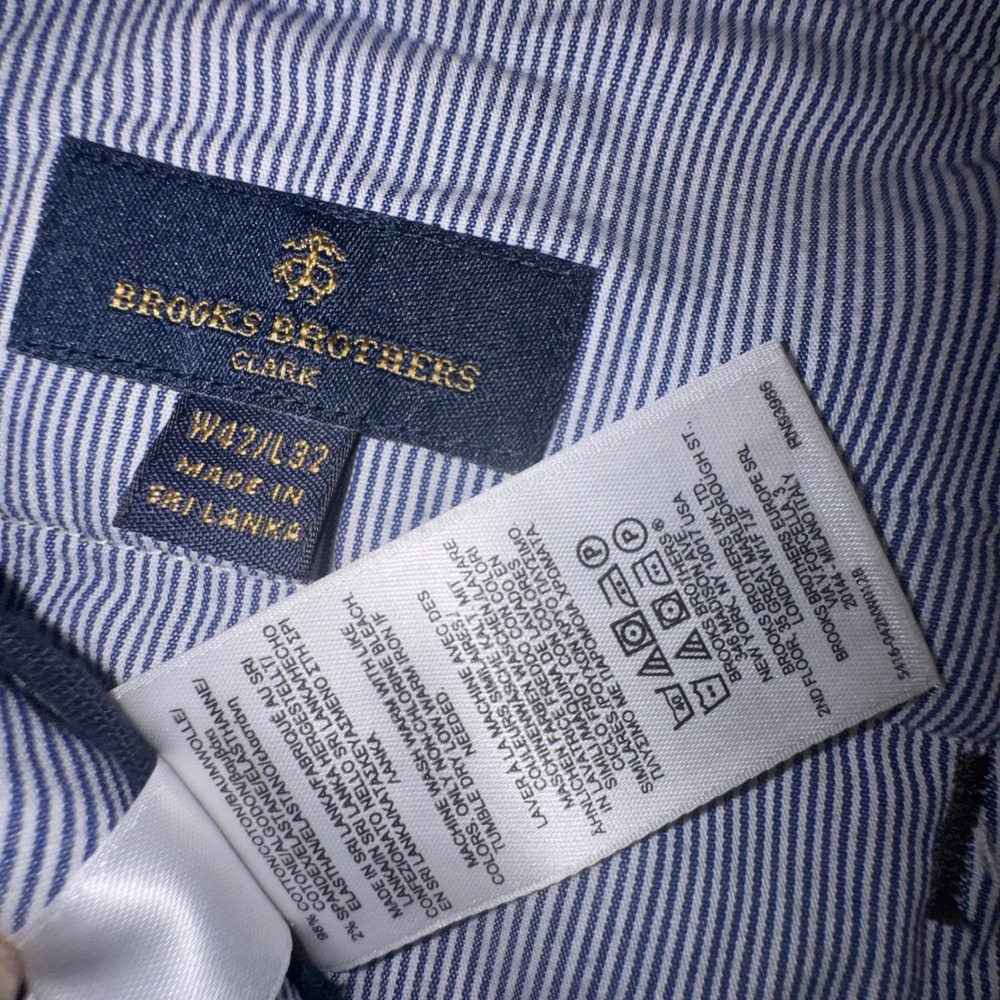 Brooks Brothers Pants Men's 42x30 Clark Fit Stretch Chino Khaki Brown Blue LOT 3 - Picture 9 of 16